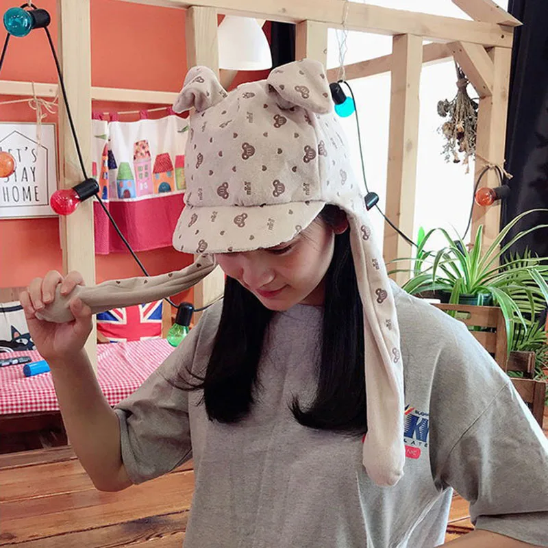 Women Girl Sun Hat Pinching Ear Airbag Ear Up Dance Toy Hats for Summer Beach QL Sale