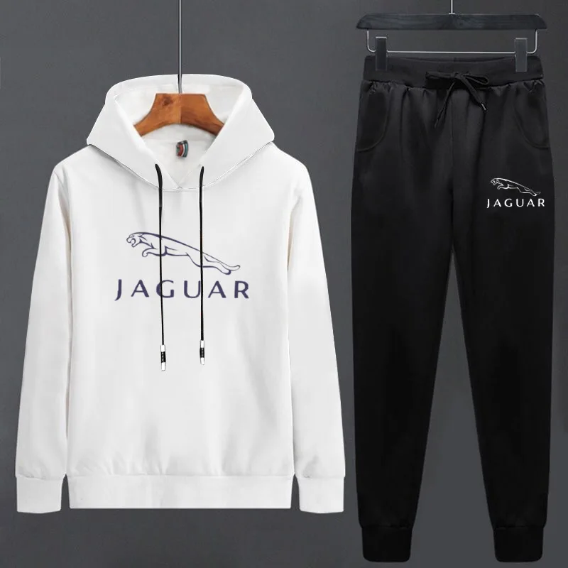 Пара, весенний спортивный костюм с длинным рукавом для бега JAGUAR, однотонный спортивный костюм для бега на открытом воздухе, спортивная одежда с капюшоном для молодых девушек