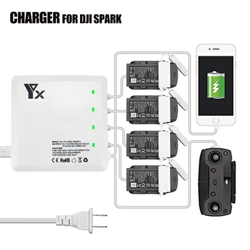

Fast Charger for DJI Spark Drone Battery Controller Charging Hub w/ USB Adapter for DJI Intelligent Flight Battery US/EU/AU Plug