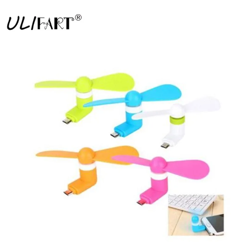 ULIFART микро Гибкая usb-лампа мини-вентиляторы красочные мини летние USB гаджеты для samsung Xiaomi Android смартфон ручной вентилятор