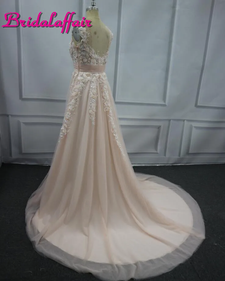 Bridalaffair/Новинка года; платья для выпускного вечера с жемчугом и кристаллами; вечернее платье без рукавов с открытой спиной; платье со шлейфом; Robe de fe