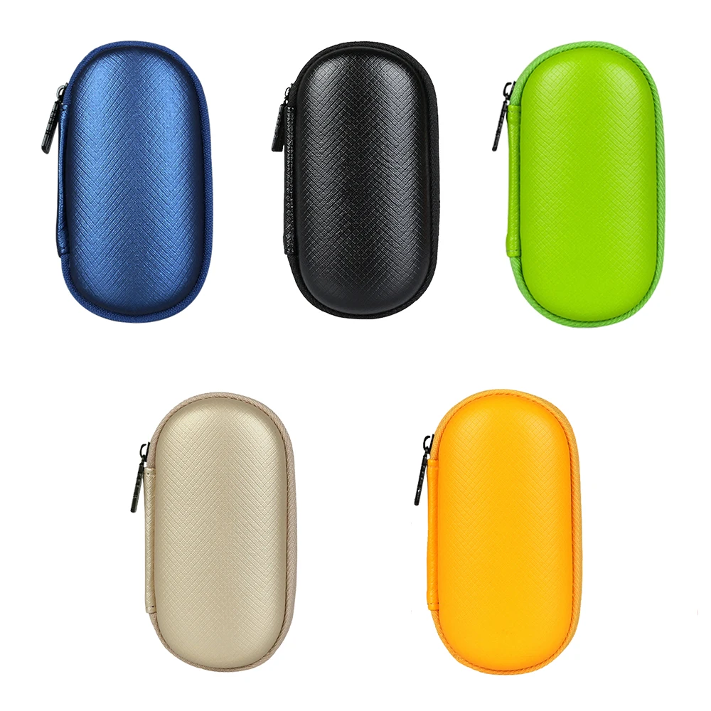 

5 Colors Portable Earphone Case with Zipper Headphone Box Carrying Hard Case for Earphones SD Card