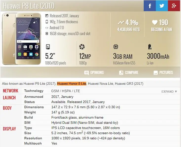 ЖК дисплей с рамкой для Huawei Honor 8 Lite дигитайзер дисплея сенсорная панель в сборе