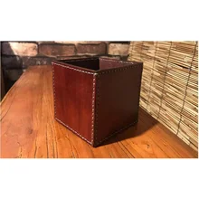 Домашнее окрашивание кожи квадратная ручка карандаши держатель для карандашницы коробка StorageLeather домашняя ваза для школьные канцелярские товары