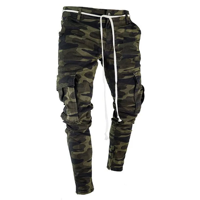 MORUANCLE Для мужчин марка NEW Fashion Hi Street рабочие джинсы брюки с несколькими карманами уличной моды камуфляжные джинсовые брюки джинсы джоггеры