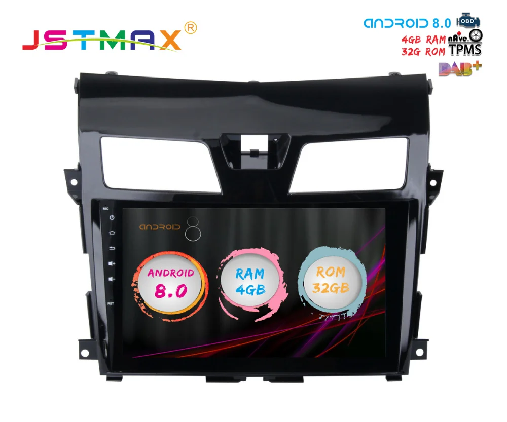 10,2 "Android 8,0 Авто DVD Радио для Nissan Altima Teana 2013 + голова Единичная система gps Navi OBD DVR BT 4,0 wifi 4 + 32G Восьмиядерный