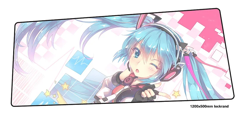 Hatsune Miku коврик для мыши 1200x500 мм модный игровой коврик для мыши геймерский коврик подарок на Хэллоуин игровой компьютерный стол коврик большой игровой коврик - Цвет: Size 1200x500mm