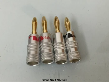 

Free Shipping 10pcs/lot New High quality 24K Gold Nakamichi Speaker Banana Plugs pure copper Audio Jack Connector