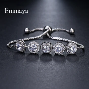 

Emmaya Brand Charm Classic AAA Cubic Zircon Three Colors Roundel Adjustable Bracelets For Woman Wedding Party Birthday Gift