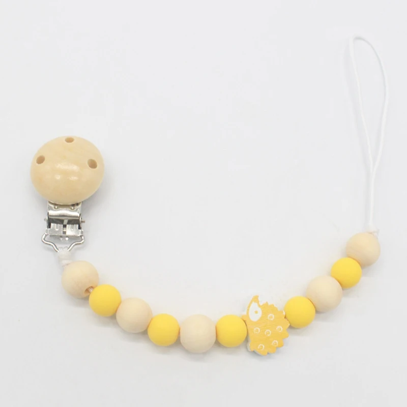 Baby Wood Pacifier Clips Infant Toddler Nipple Pacifier Holder Leash Strap Chain For Feeding Dummy - Цвет: YW