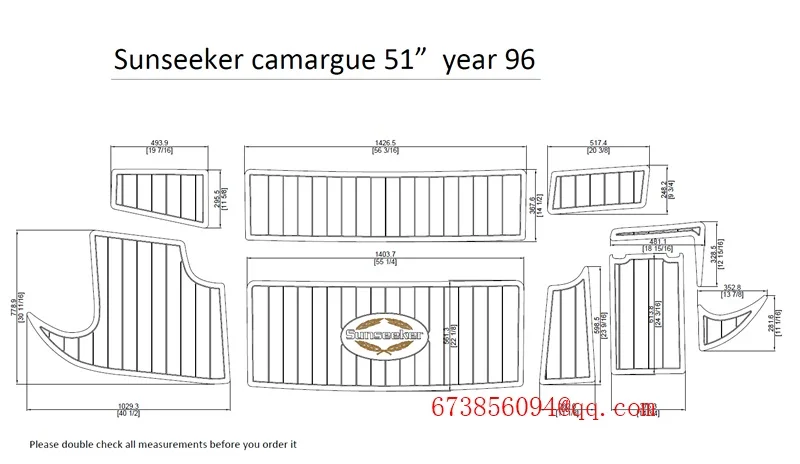 1996 Sunseeker Camargue 5" Плавающий платот EVA искусственный тик настил 1/4" 6 мм
