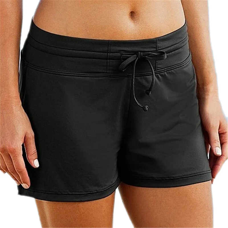 Elegant Casual Fashion Mid Waist Shorts Women Summer Style Sexy Shorts Beach Solid Loose Elastic