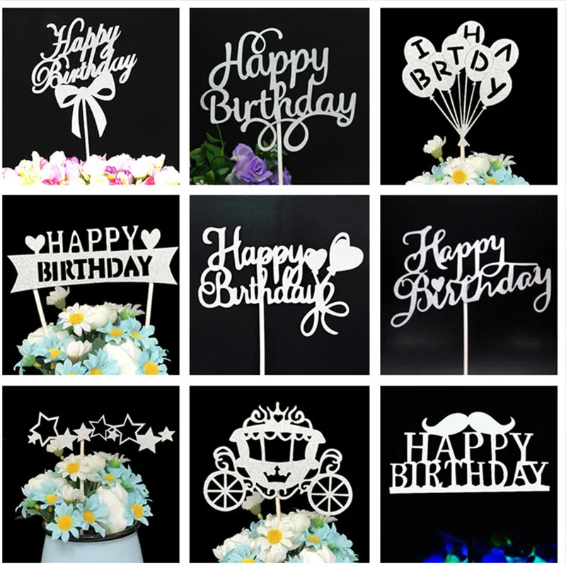 

Cupcake Toppers Birthday Party Decorations Cake Toppers Birthday Cakes Baby Shower Girl Party Favors Happy Birthday Cake Topper