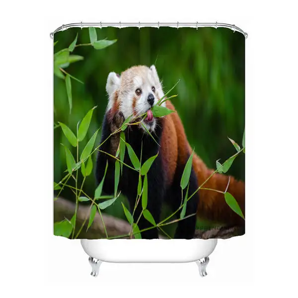 Shower Curtain Индивидуальная красивая красная панда, торчащая язычок, занавеска для ванной комнаты, Mildewproof, водонепроницаемая полиэфирная занавеска для душа#180417-04-08 - Цвет: Shower Curtain