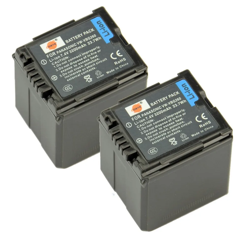 DSTE 2 шт. VW-VBG260 Камера Батарея для цифрового фотоаппарата Panasonic VDR-D210 VDR-D220 VDR-D230 VDR-D310 VDR-D50 VDR-D51