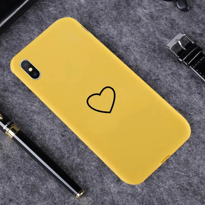 Мягкий силиконовый чехол для телефона Apple Iphone 8 8 plus 7 6 6S 5 5S Plus SE XS Max XR X Love Heart Ультратонкий чехол