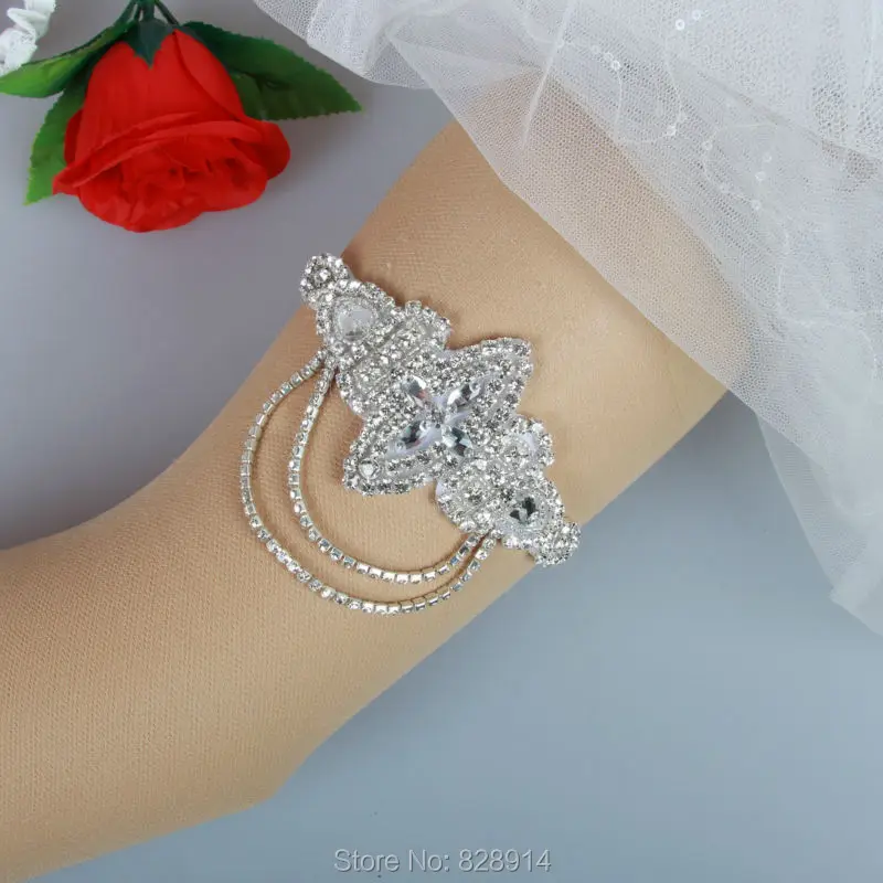 Wholesale Luxury Crystal Applique Rhinestones Wedding Garter Handmade