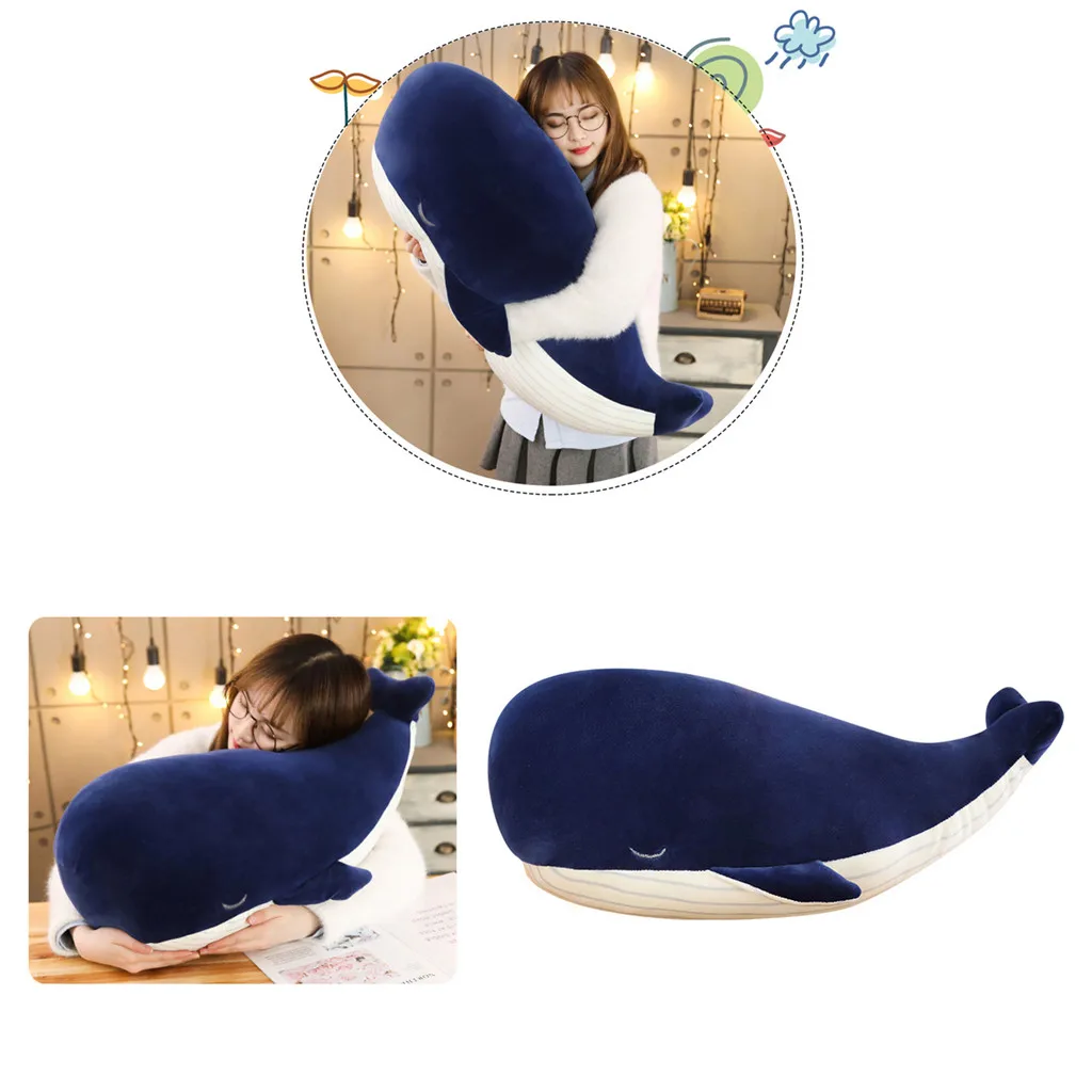 Супер мягкий КИТ Акула плюшевая игрушка набитая морским животным большой синий