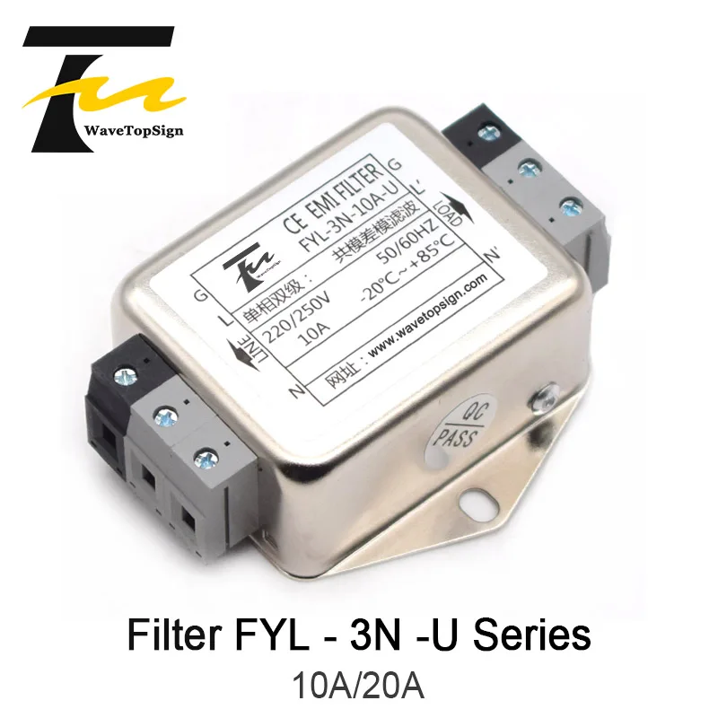 WaveTopSign тип клеммы Emi фильтр FYL 3N 10A U 20A тока напряжение 220В/250В| |