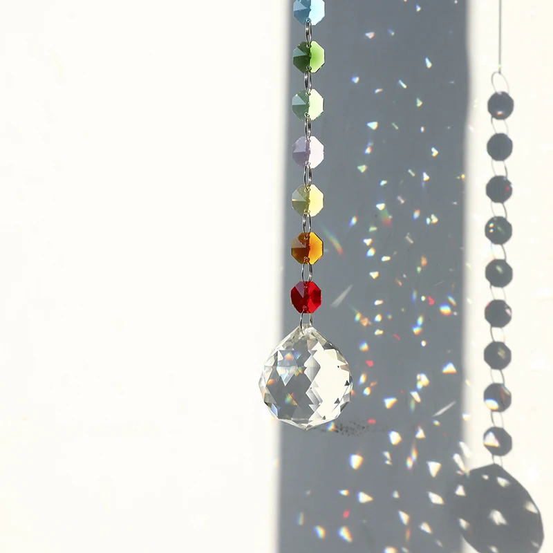 H& D 40 мм Хрустальный шар-Призма чакра Suncatcher цвета Rondelle бусины Strand дизайн Радуга солнце Catcher для окна домашний Декор подарок