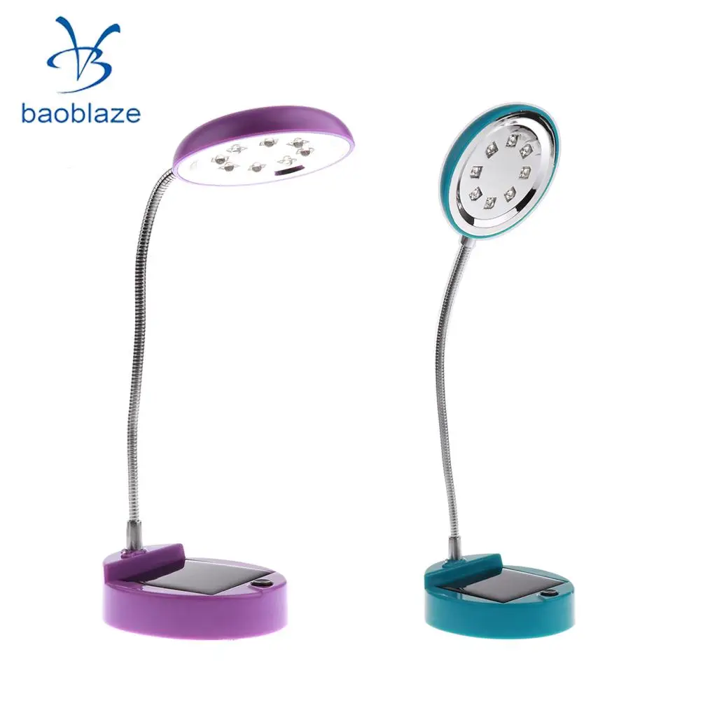 Baoblaze Portable Flexible Gooseneck Style 8 LED Solar/ USB Desk Lamp