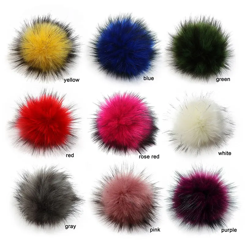 10 см Красочный пушистый шар кулон искусственный мех помпон шар 9 цветов для DIY сумки автомобиля брелок для ключей шляпа аксессуары