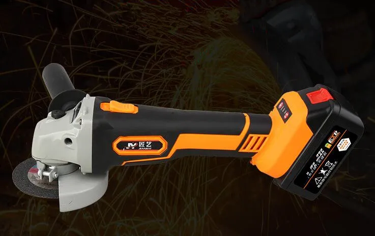 Power 20V Electric Lithium Battery Cordless Angle Grinder Grinding Machine Polishing Cutting Grinding Sanding Wax Power Tools