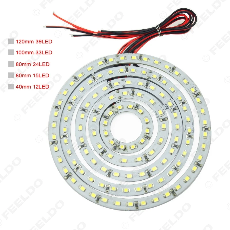 FEELDO 2 шт./лот 80 мм автомобильные ангельские глазки 1210/3528 24SMD светодиодный фонарь Halo Кольцо Ангел освещение для глаз белый красный синий