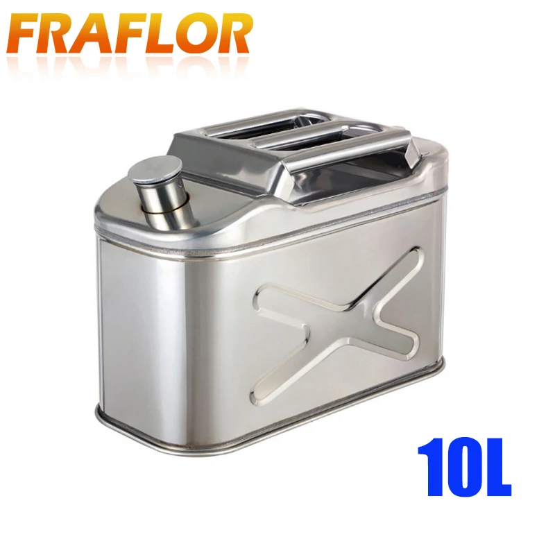 201 Stainless Steel Portable Gas Can ZINIUKEJI Jerry Can Petrol Can 5L/10L/15L/20L Gasoline Can Spare Fuel Tank for Automobile and Motorcycle