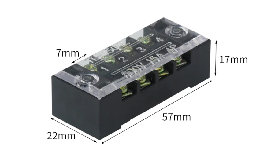 TB1504 клеммный блок разъем высокого тока 4 P 600 V 15A 4 положения универсальная комбинированная фиксированная параллельная монтажная плата