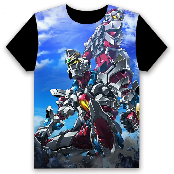 Мужская футболка черная с коротким рукавом и принтом в стиле аниме SSSS.GRIDMAN Shinjo Akane