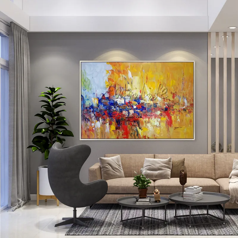 

Canvas painting abstract landscape Acrylic painting wall art pictures for living room home decor quadros caudros decoracion003