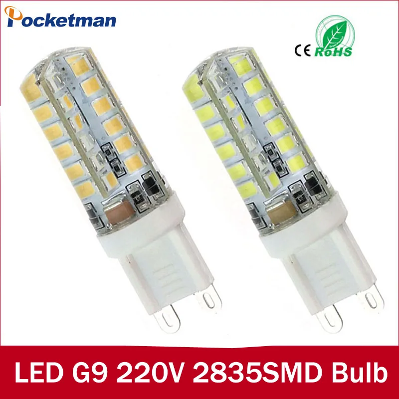 

1pcs Mini G9 Lamp 5W 9W LED 2835 SMD 200V AC 240V LED Bulb 32 LEDs Silicone body 64LEDs chandelier corn COB Spotlight