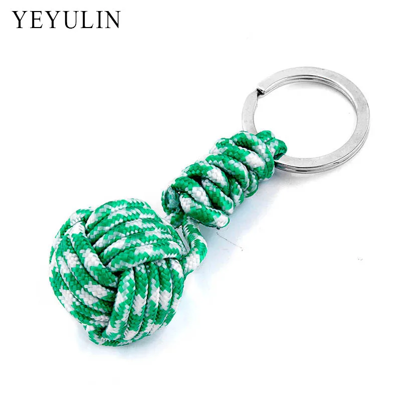 

High Quality Lanyard Fist Knot High Strength Parachute Cord Keychain Self defense Emergency Survival Tool Key Ring