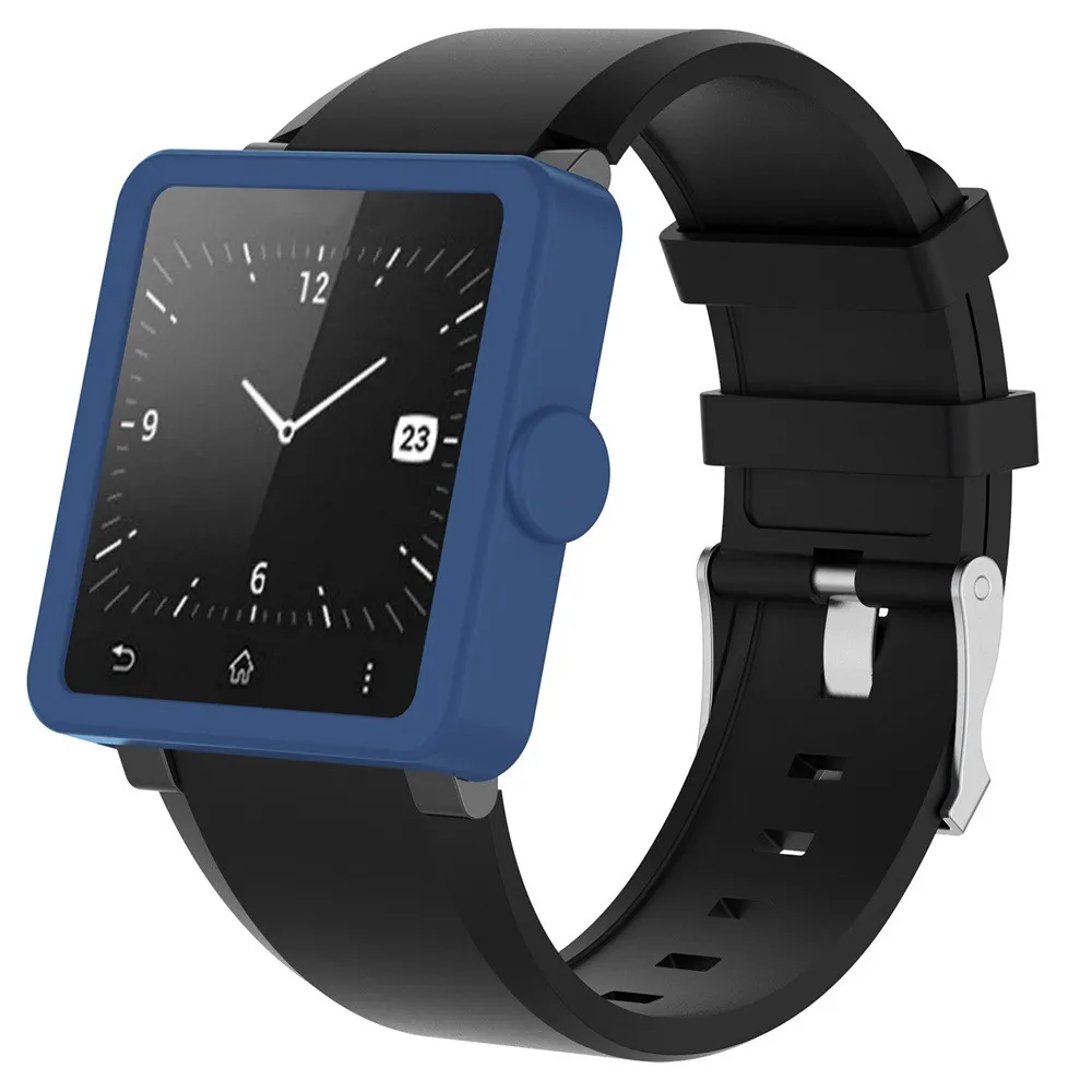 

1PC High Quality TPU Case Silicon Slim Watch Case Cover For Sony Smart Watch2 SW2 Comfortable Watch Case Fashion Black WH L0322