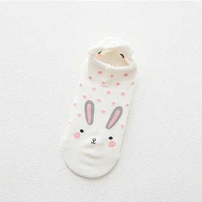 1 Pair 3D Ear Cute Women Short Socks Female Animal Cartoon Low Cut Ankle Socks Funny Happy Summer Girls Cotton Cat Socks Set - Цвет: I