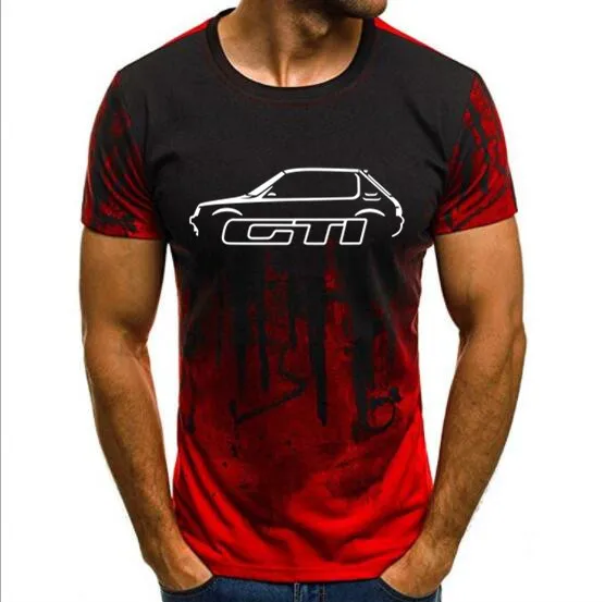 

free shipping PEUGEOT 205 GTI INSPIRED CLASSIC CAR T-SHIRT Tops splash-ink Printed Male Casual Camouflage Short Sleeve tshirt