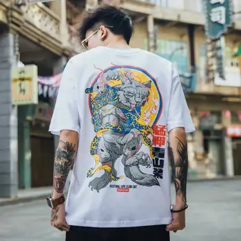 

White Hip Hop T-shirts Chinese Harajuku Fashion Streetwear Tshirt Funny Summer 2019 Cool T-shirt For Women Punk O-neck T shirt