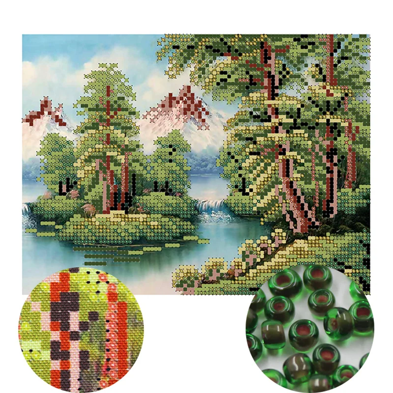 

Needlework,DIY bead Cross stitch,Embroidery stitch lakes,women Precise Printed scenic Pattern cross stitching,wall dec