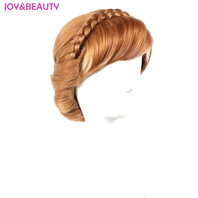 JOY& BEAUTY коричневый и белый смешанные синтетические волосы парик Анны детей косплей парик 12 дюймов Длинные