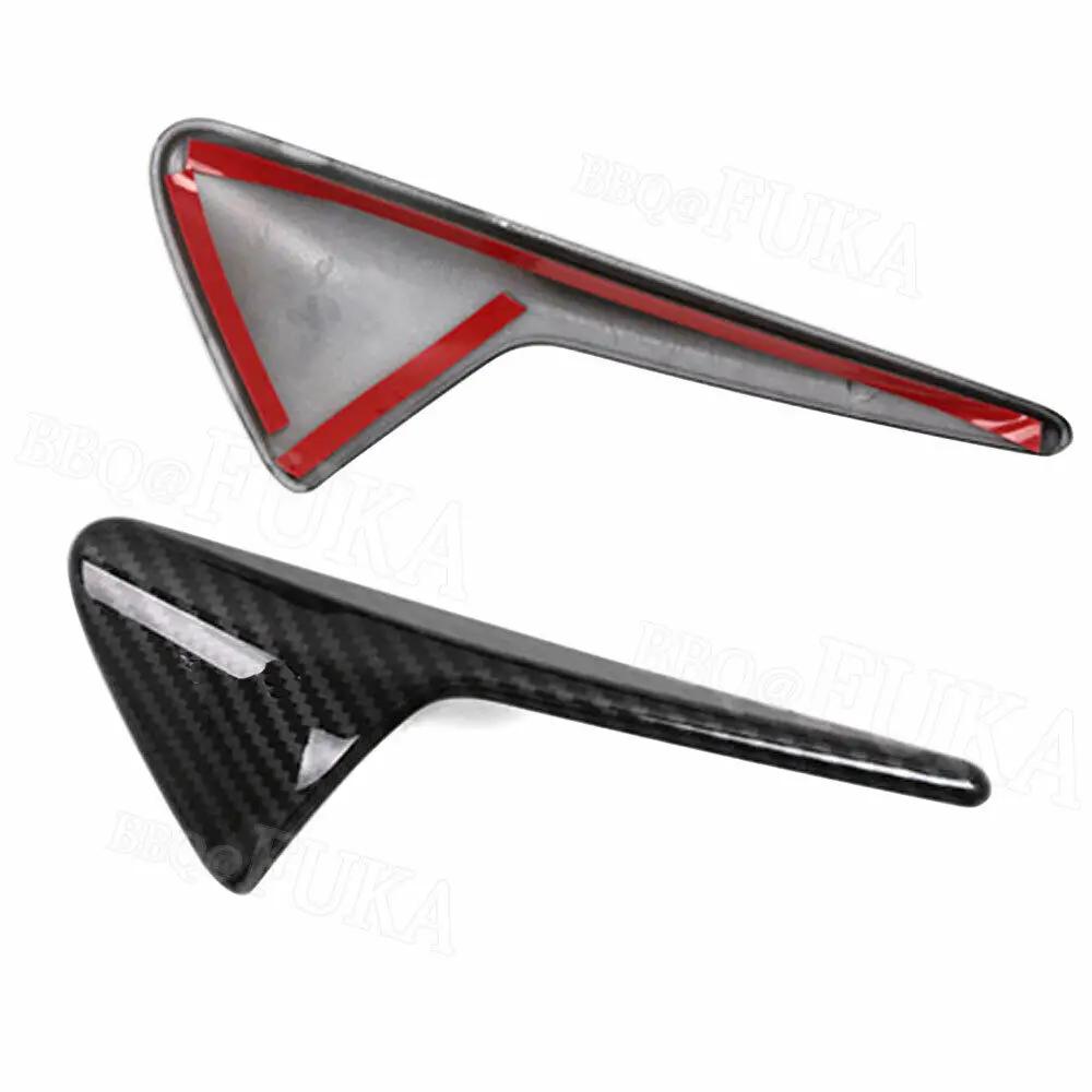 Carbon Fiber Style Car Side Air Fender Vent Cover Trim For Tesla Model 3