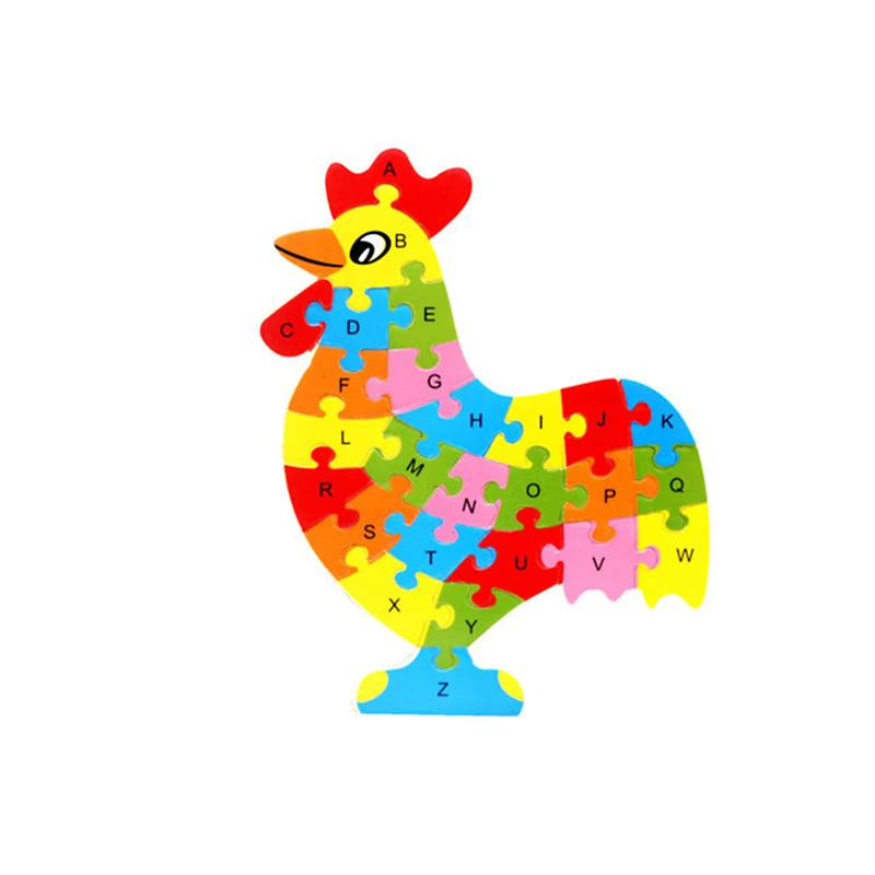 Деревянные 3D головоломки Toys26 буквы дети мультфильм животное автомобиль деревянные пазлы интеллект дети ребенок ранняя развивающая игрушка
