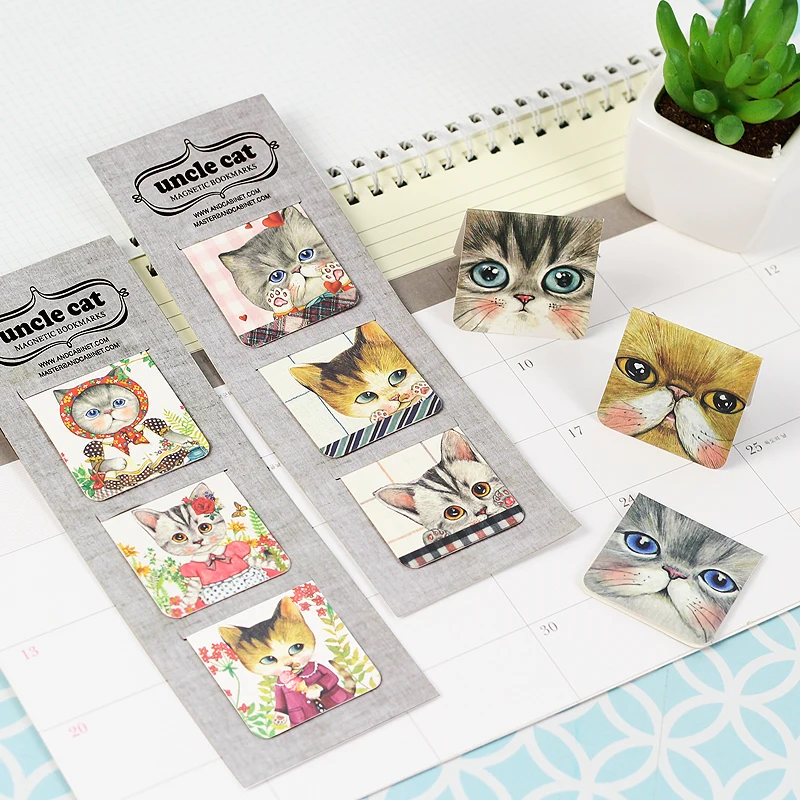 4 компл./Лот, магнитный зажим для бумаги для тетрадей, Марка Kawaii, аксессуары для офиса, школьные принадлежности 6115