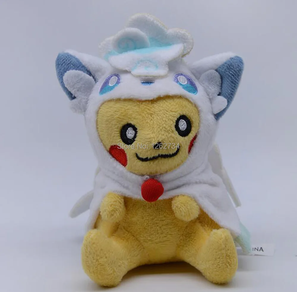 10 шт/партия, 7 видов стилей алола Vulpix Пикчу Cyndaquil Fennek Popplio Totodile Vulpix Пикчу Vulpix 13 см клип игрушка, фигурка куклы в розницу