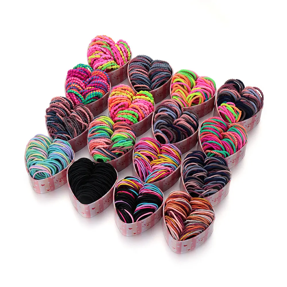

50Pcs/Box Girls Colorful Basic Elastic Hair Bands Ponytail Holder Scrunchies Kids Hair Ropes Rubber Bands Hair Accessories