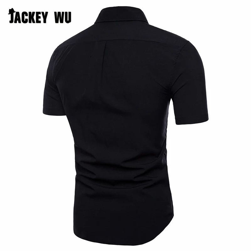 JACKEYWU рубашки домашние муж. для мужчин Мода г. Корейский тренд молния Украсить платье с короткими рукавами рубашка дышащий Тонкий