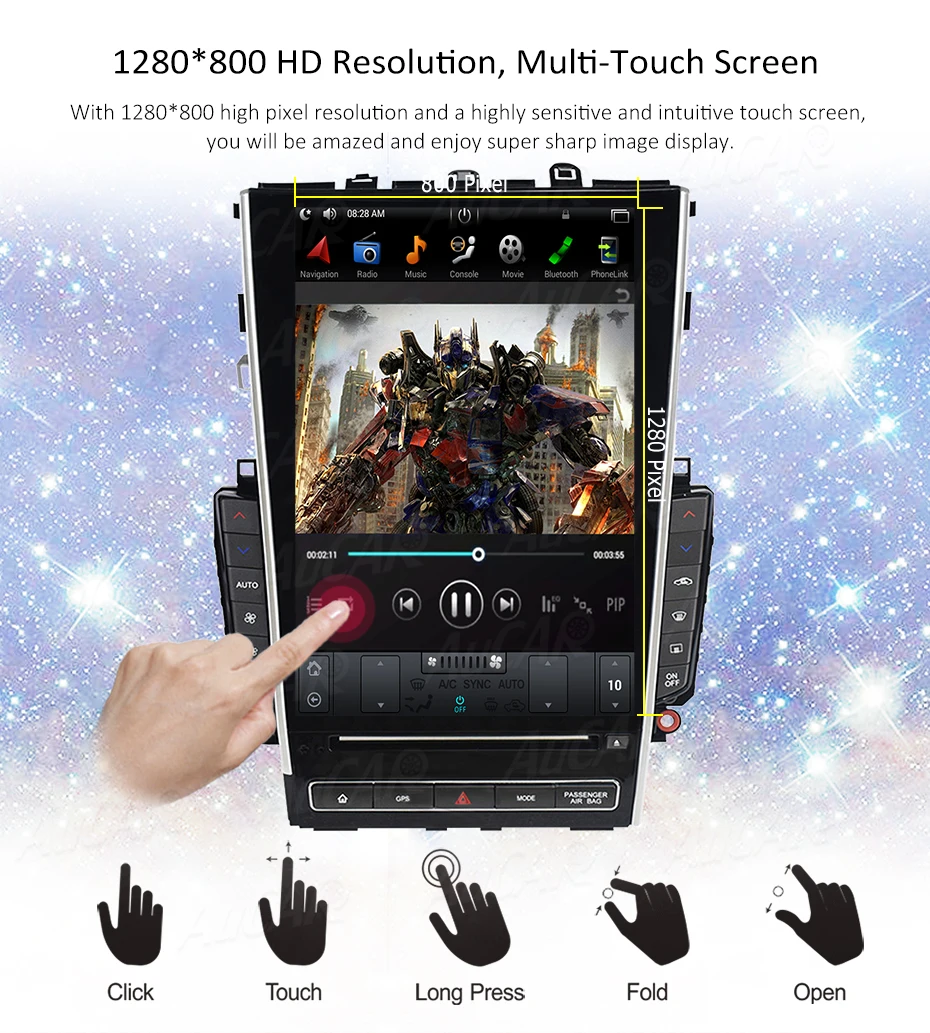 Discount AuCar Tesla Android 8.1 12.1" screen car radio  gps navigation for Infiniti Q50 Q50L Q60 car multimedia stereo player 9