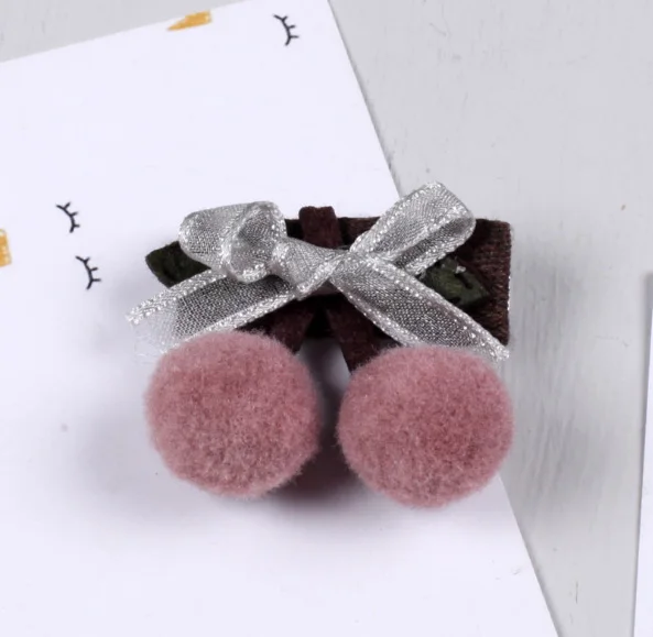 Pink Детские однотонные заколки для волос с фруктами, заколки для волос для девочек, вишня, милый мультяшный стиль, заколки для волос, аксессуары для волос - Цвет: Pink