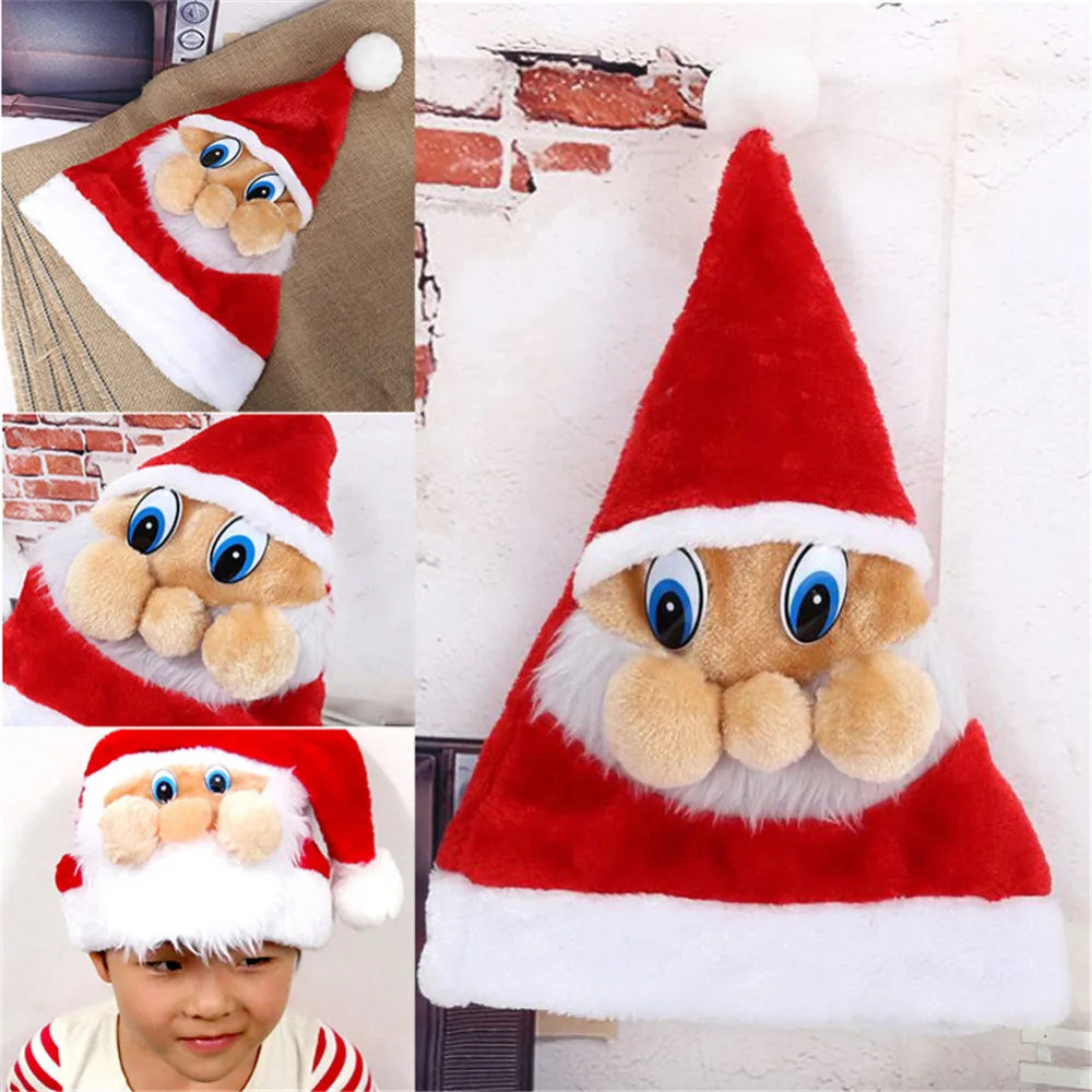 Новое поступление, милая Рождественская шапка с изображением Санта-Клауса, милые мягкие теплые рождественские шапки, подходящие для взрослых, детские рождественские подарки
