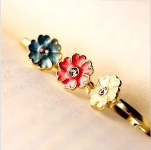 Wholesale 2013 Fashion accessories costume Jewelry Rings Rhinestone Crystal color enamel Daisy Flower Ring adjustable RJ346 | Украшения и